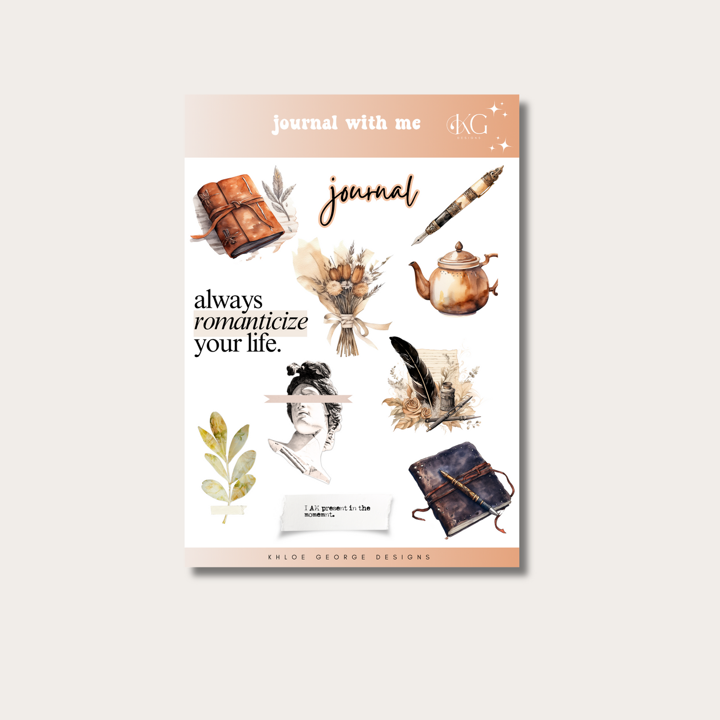 Journal With Me Sticker Sheet