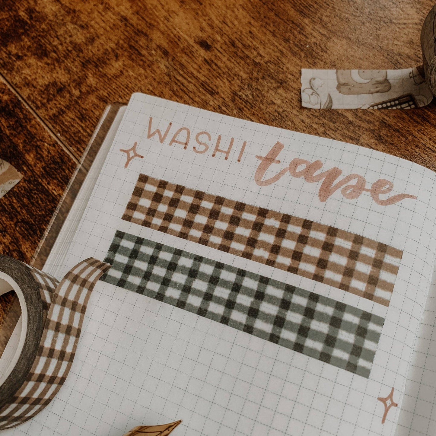 Brown Gingham Washi Tape