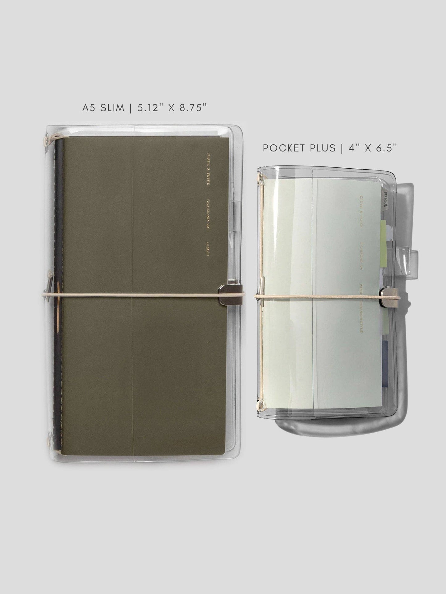 Clear Vinyl Travel Notebook Cover | A5 Slim