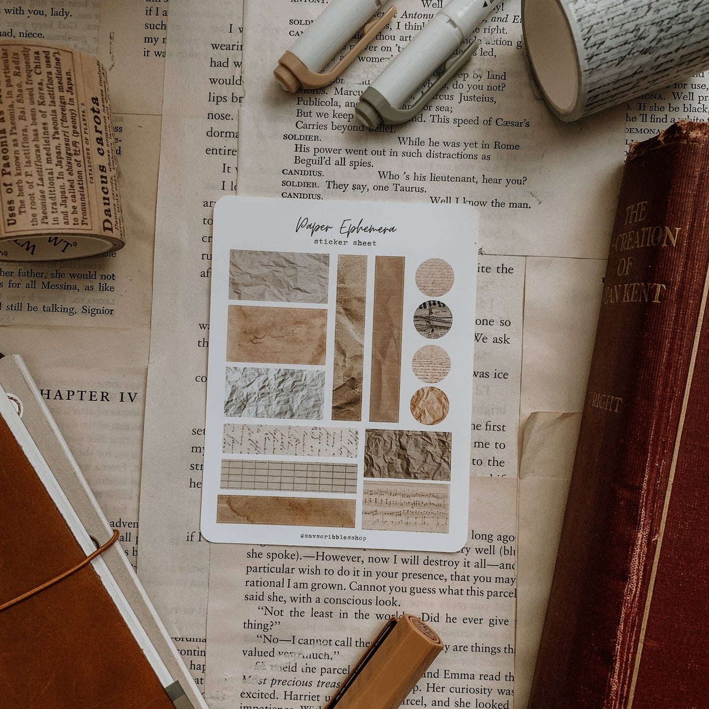 Paper Ephemera Sticker Sheet- Savannah Scribbles