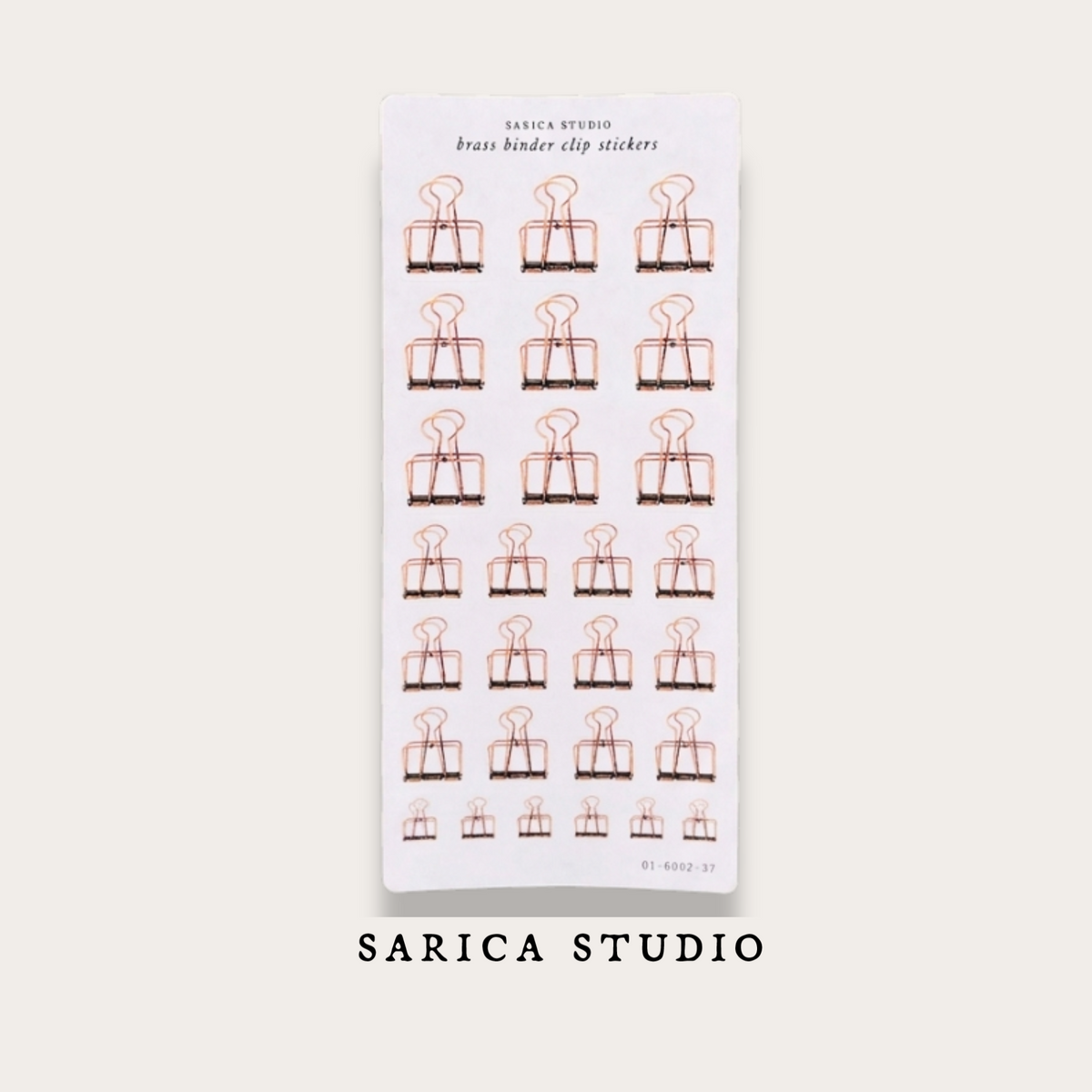 Brass Binder Clip Sticker Sheet -  Sarica Studio