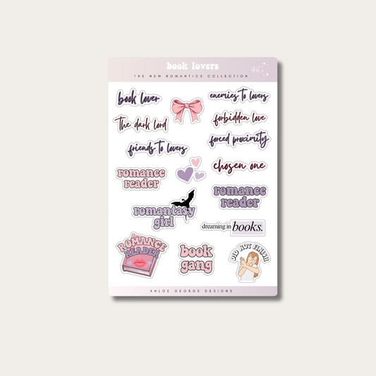 Romance Book Lovers The New Romantics Edition Sticker Sheet