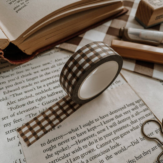 Brown Gingham Washi Tape