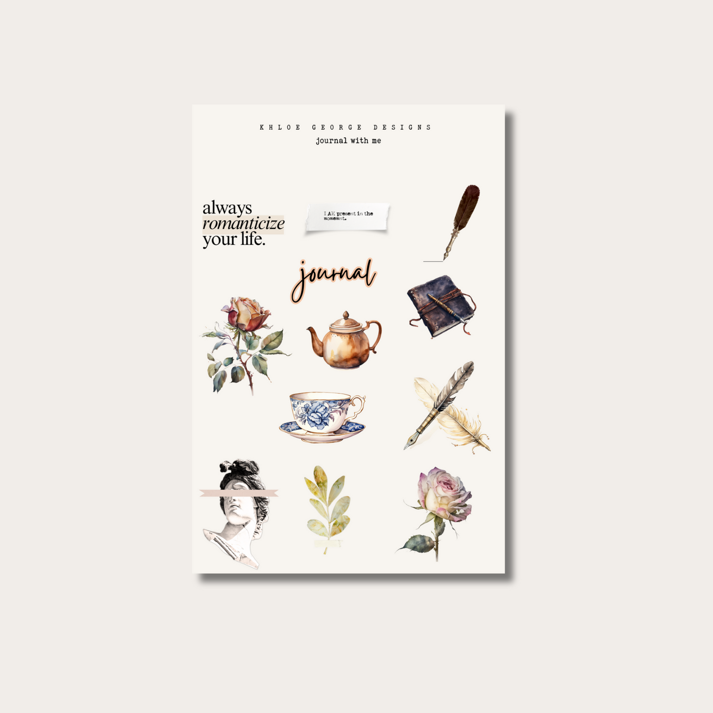 Matte Journal With Me Sticker Sheet