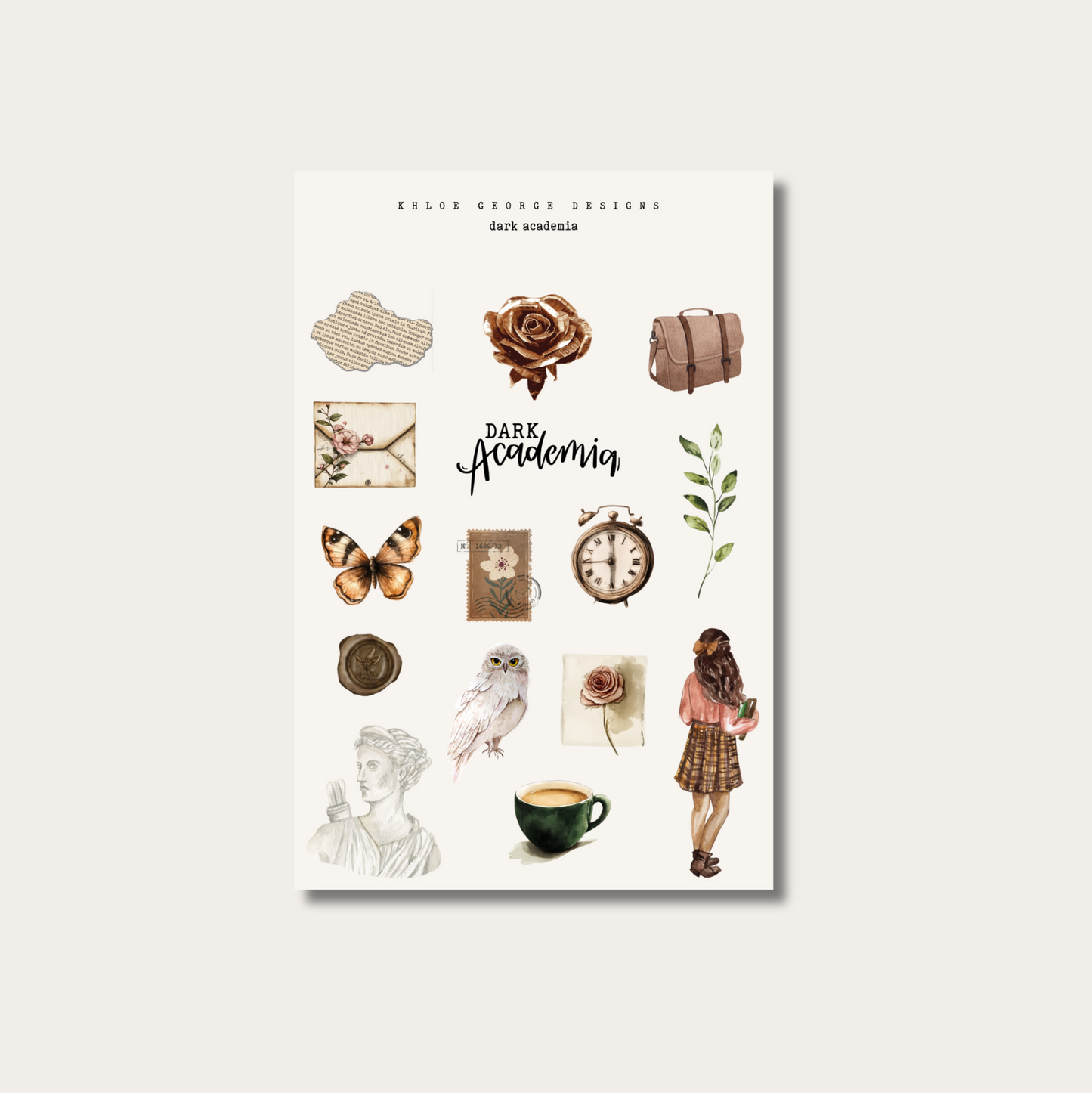 Dark Academia Sticker Sheet