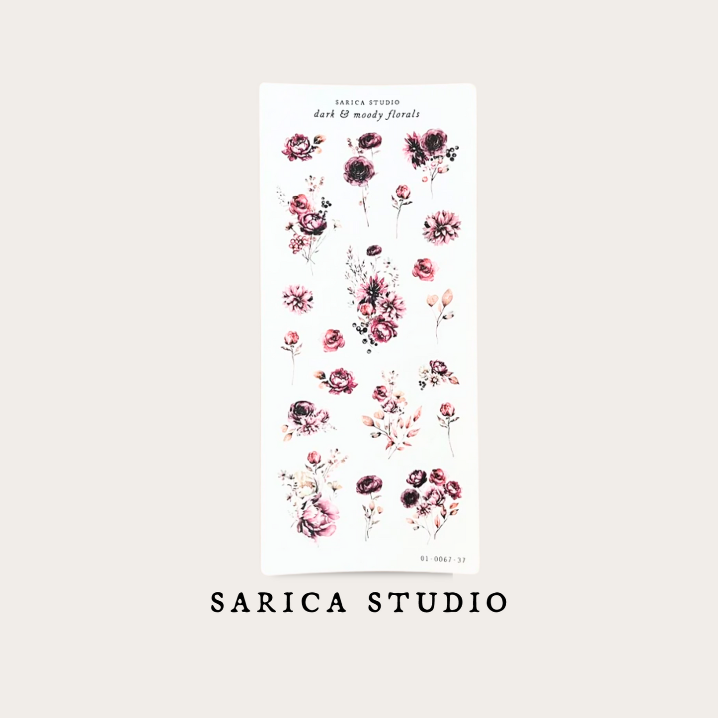 Dark & Moody Florals Sticker Sheet -  Sarica Studio