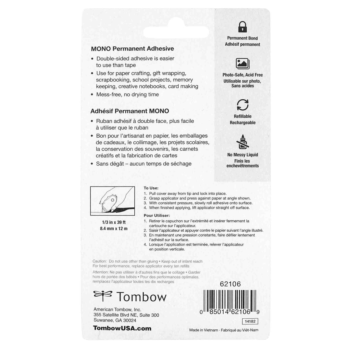 Tombow MONO Permanent Adhesive Glue Tape