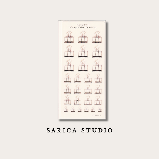 Vintage Binder Clip Stickers - Sarica Studio