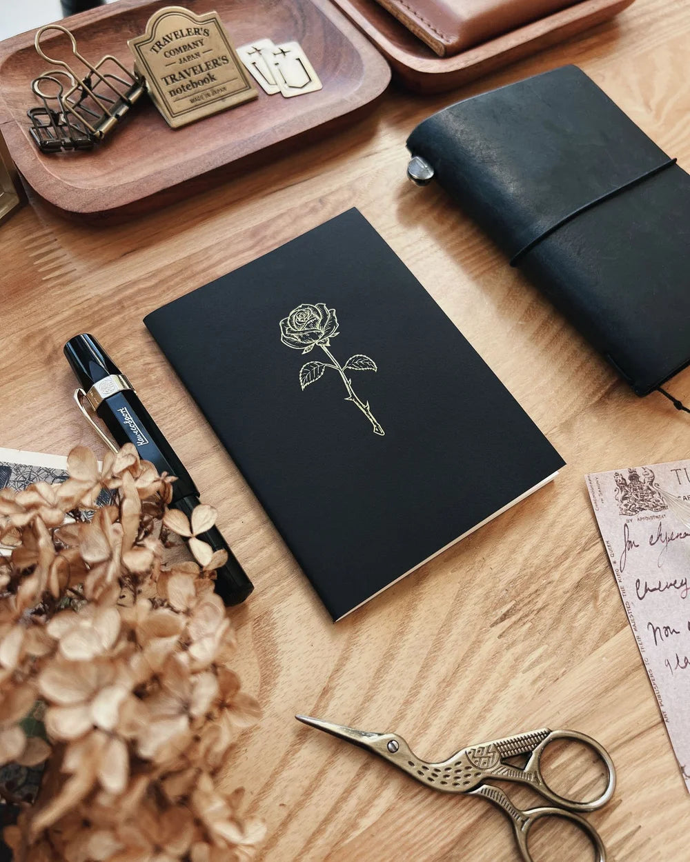 Rose Notebook (Passport TN Size) - Sarica Studio