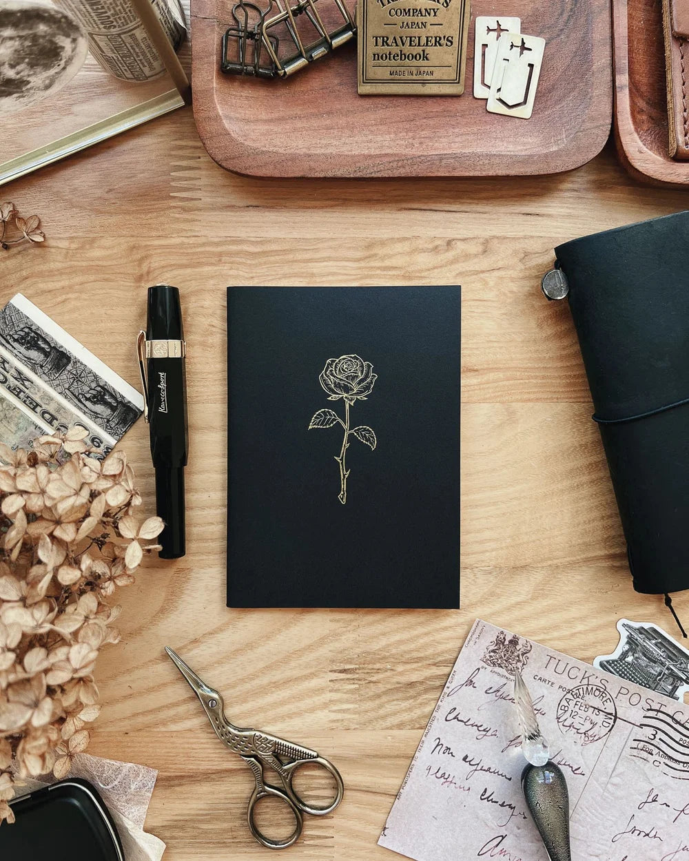 Rose Notebook (Passport TN Size) - Sarica Studio