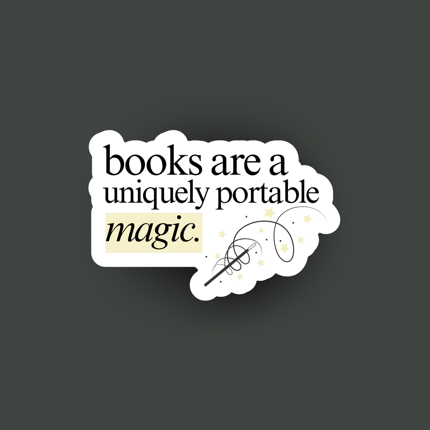 Books are Unique Magic Single Sticker