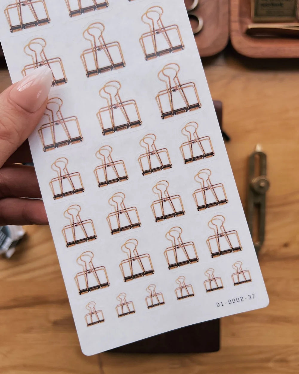 Brass Binder Clip Sticker Sheet -  Sarica Studio