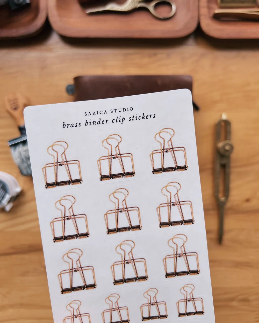 Brass Binder Clip Sticker Sheet -  Sarica Studio
