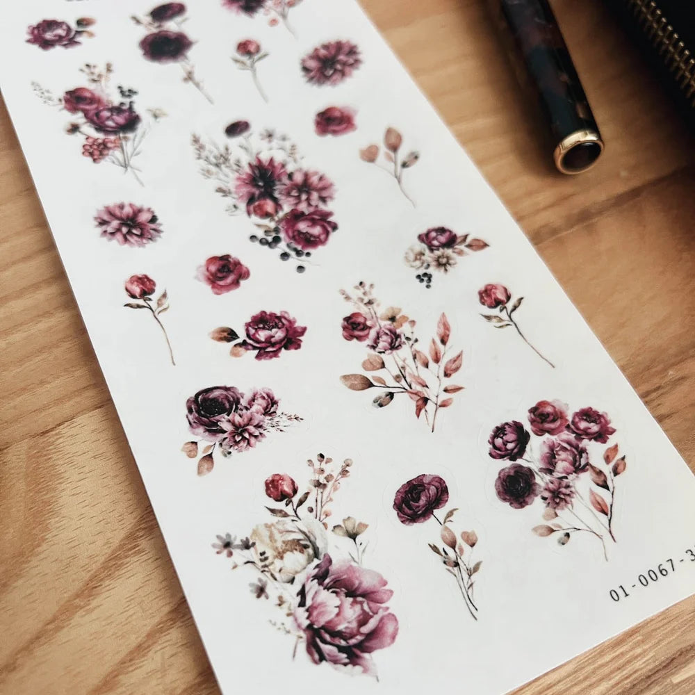 Dark & Moody Florals Sticker Sheet -  Sarica Studio