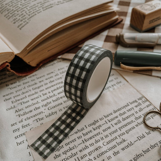 Green Gingham Washi Tape