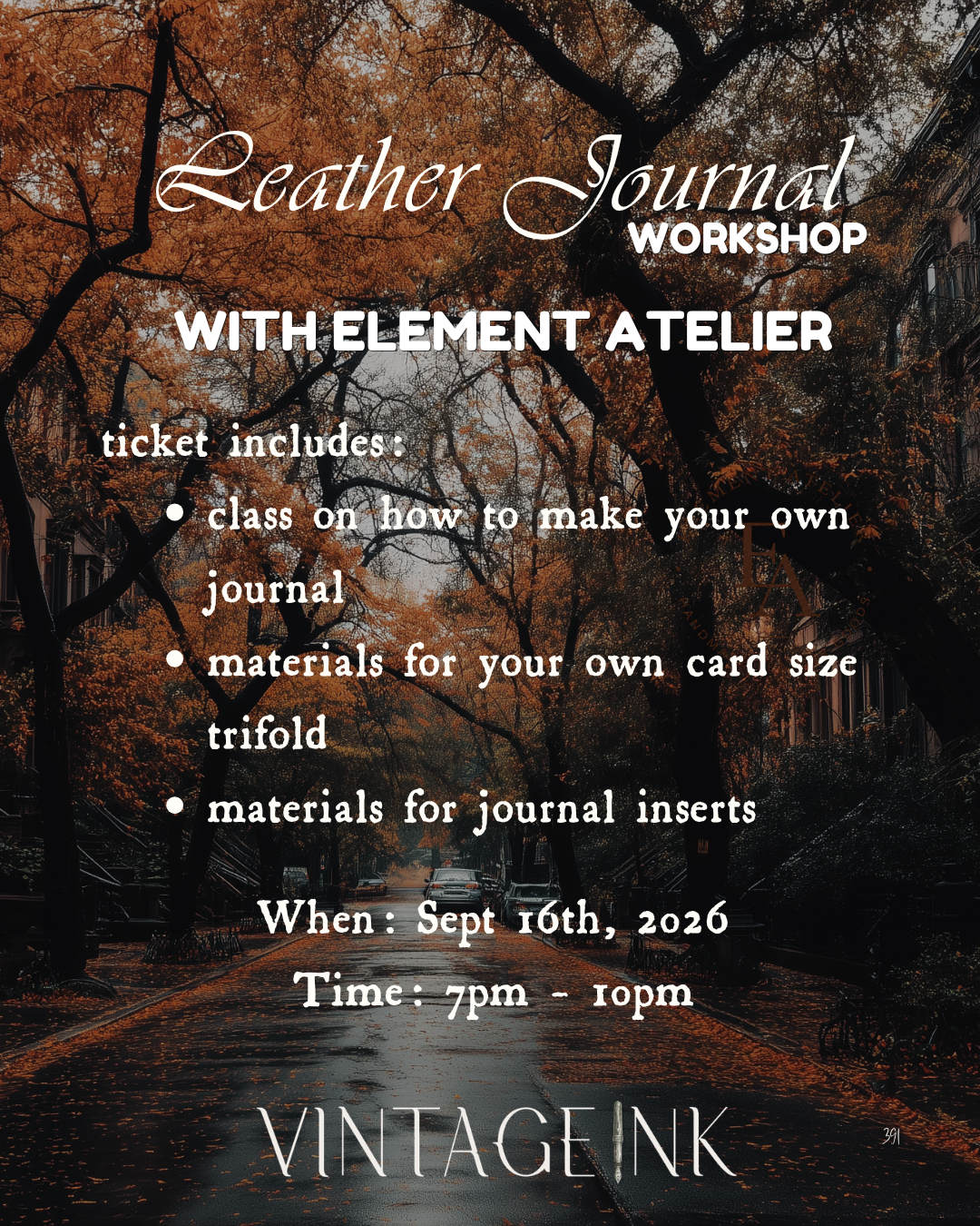 Leather Journal Workshop with Element Atelier