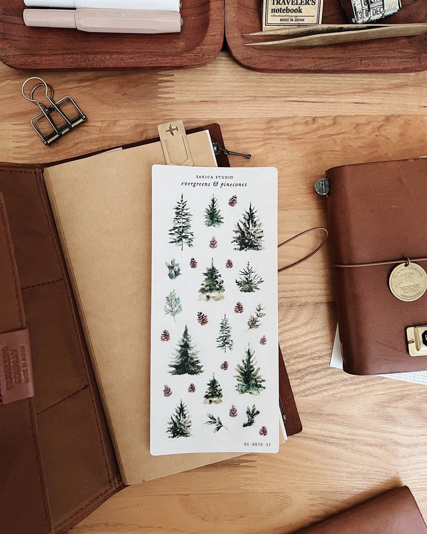 Evergreens & Pinecones Sticker Sheet -  Sarica Studio