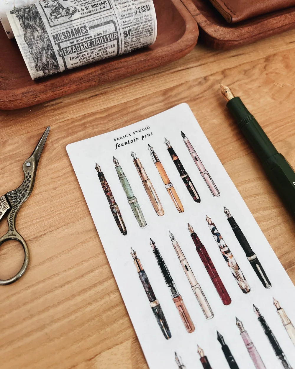 Fountain Pens Sticker Sheets - Sarica Studio