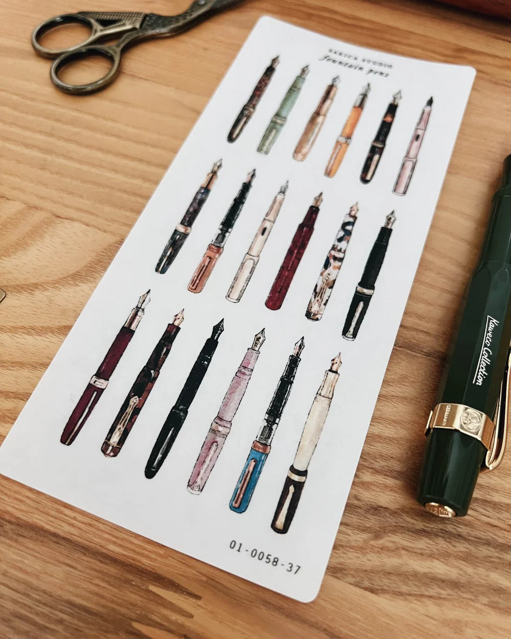 Fountain Pens Sticker Sheets - Sarica Studio