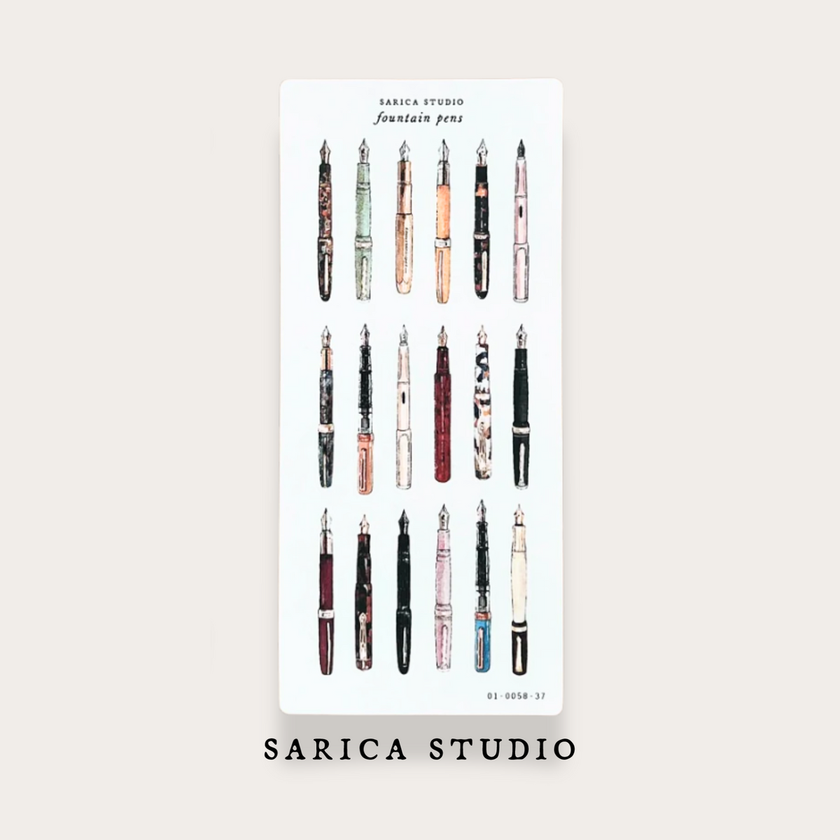 Fountain Pens Sticker Sheets - Sarica Studio