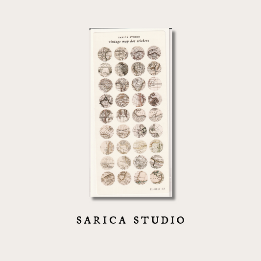 Vintage Map Dot Stickers -  Sarica Studio