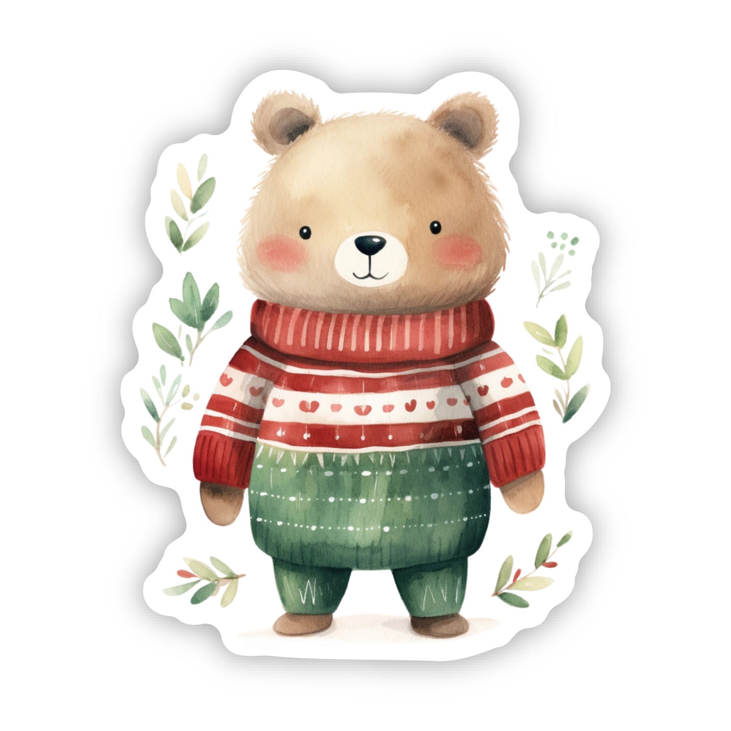Bear Hug Christmas Single Sticker