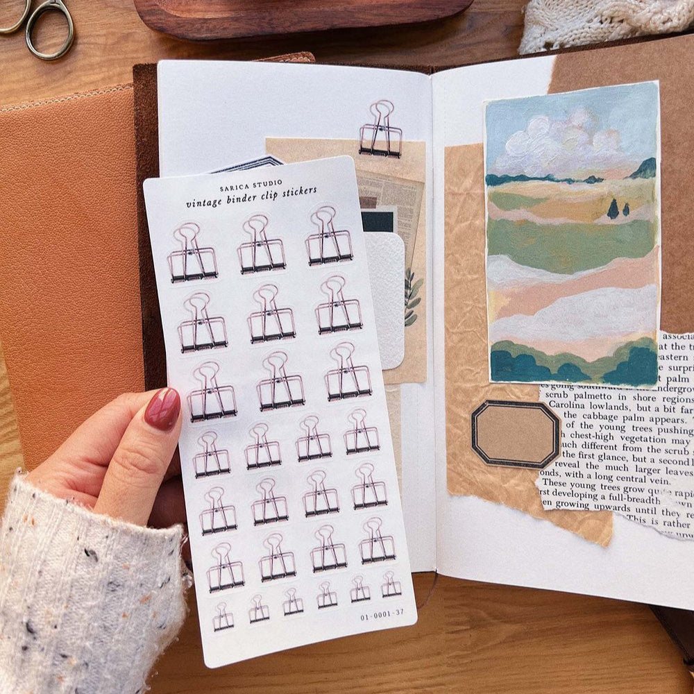 Vintage Binder Clip Stickers - Sarica Studio