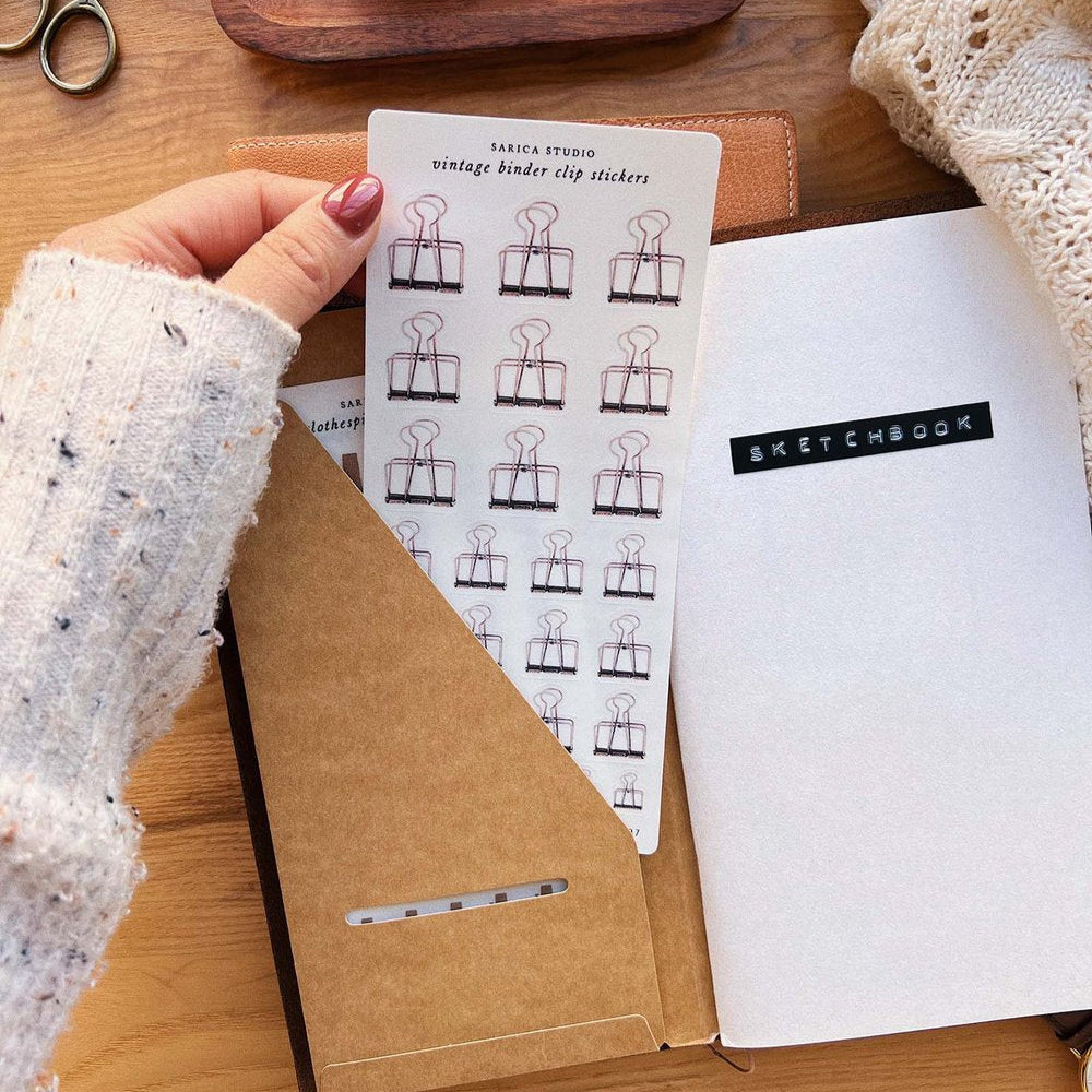 Vintage Binder Clip Stickers - Sarica Studio