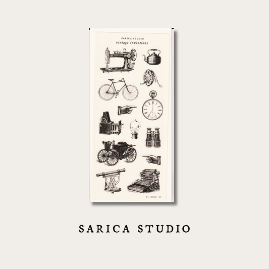 Vintage Invention Stickers-  Sarica Studio